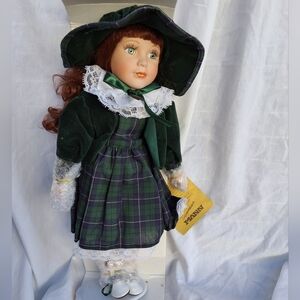 Seymour Mann Christmas Porcelain doll NEW